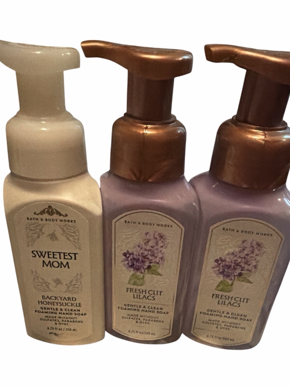 Bath & Body Works Foaming Hand Soap Trio - White and Lavender with Copper Pumps